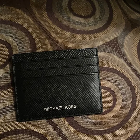 Michael Kors Black Textured Card Holder unisex - Picture 1 of 4